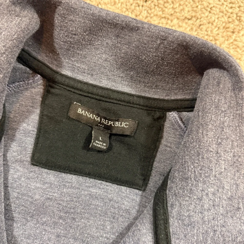 Banana Republic Track Jacket Mens Large Blue Gray Good Full Zip Tech 457617-01‎